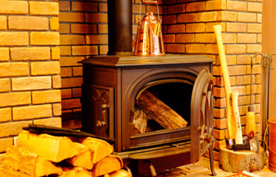 とよとみの憩 暖炉